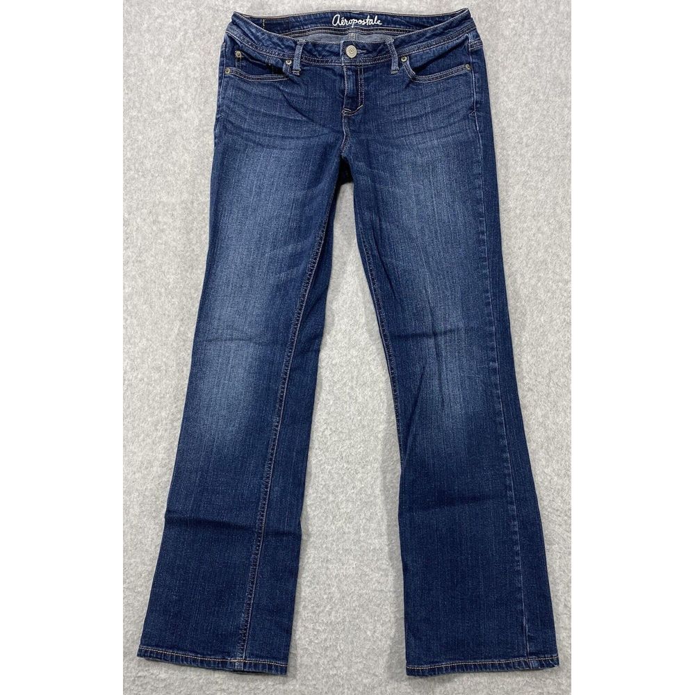 Aeropostale Jeans 30x29 Chelsea Boot‎ Cut Denim Blue Medium Wash Faded Whiskered